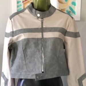 Windsor Gray and Cream Bomber Jacket